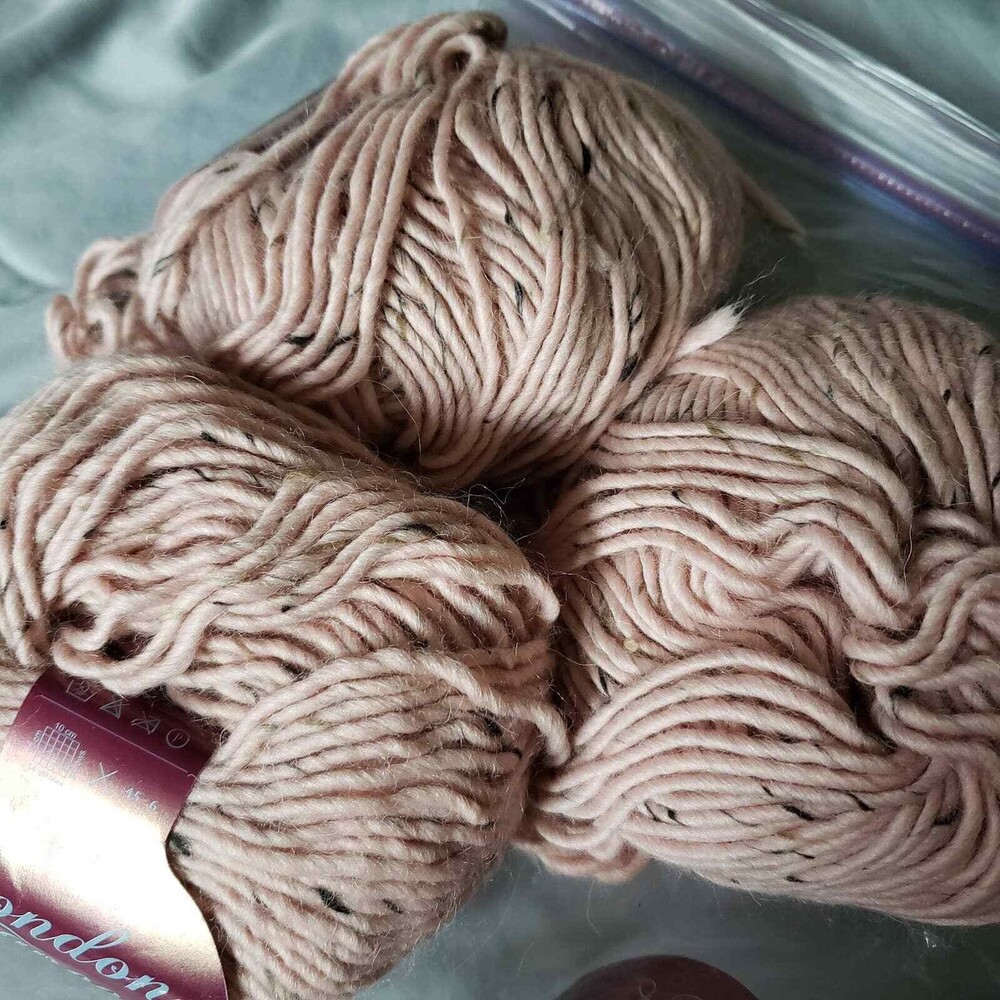 3 Skeins Bremont London Tweed Yarn Pink (820) Alpaca Wool Blend Bulky Weight NWT